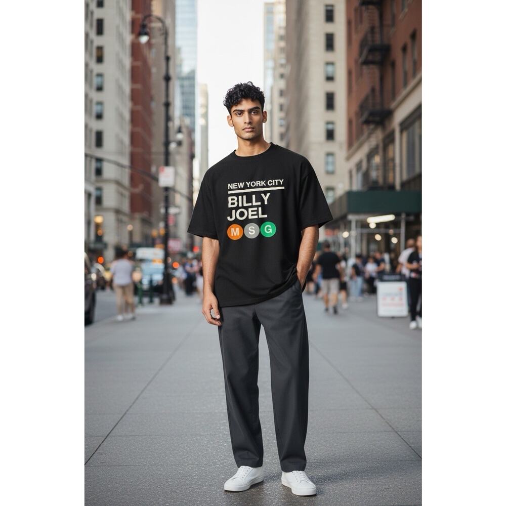 Billy Joel At the Garden NYC Concert Series L Black T-Shirt Classic Music